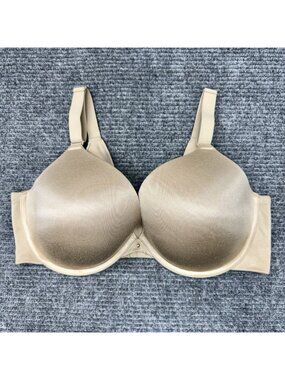 Cacique Bra 40DDD Boost Plunge Underwire Beige Nude T-Shirt Satin Full Coverage